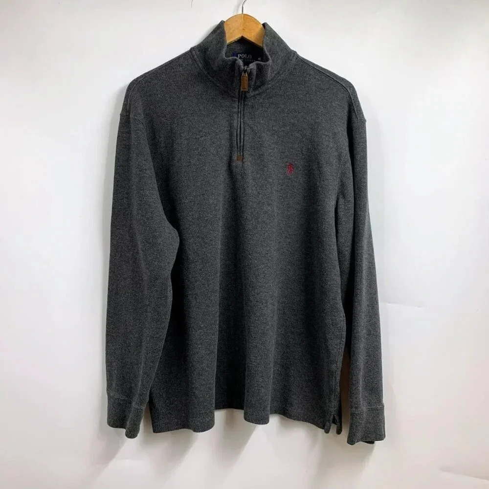 Polo Ralph Lauren Men's Ribbed 1/4 Zip Long Sleeve Mock Neck Sweater Size XL